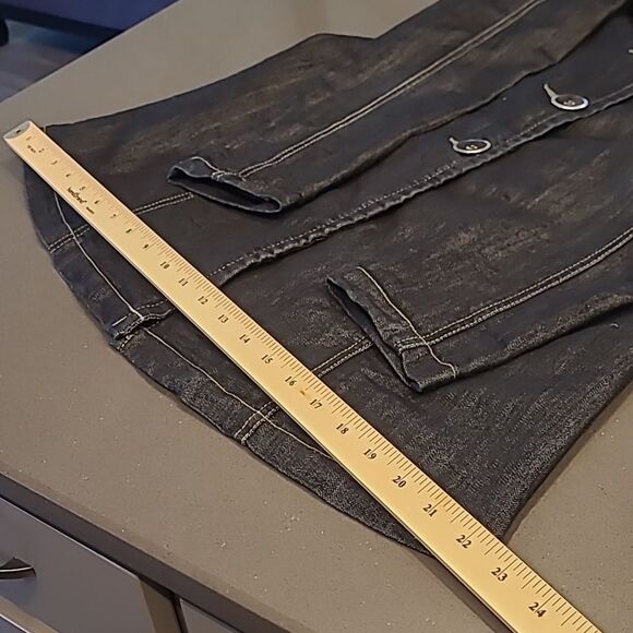 Baccini sz S denim short coat with front pockets and oversized buttons - Picture 8 of 10